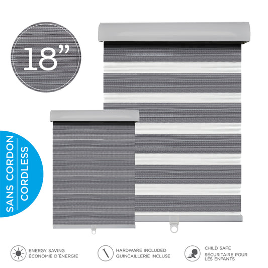 Cordless Roller Shade - 18''W x 36''L - Dark Grey