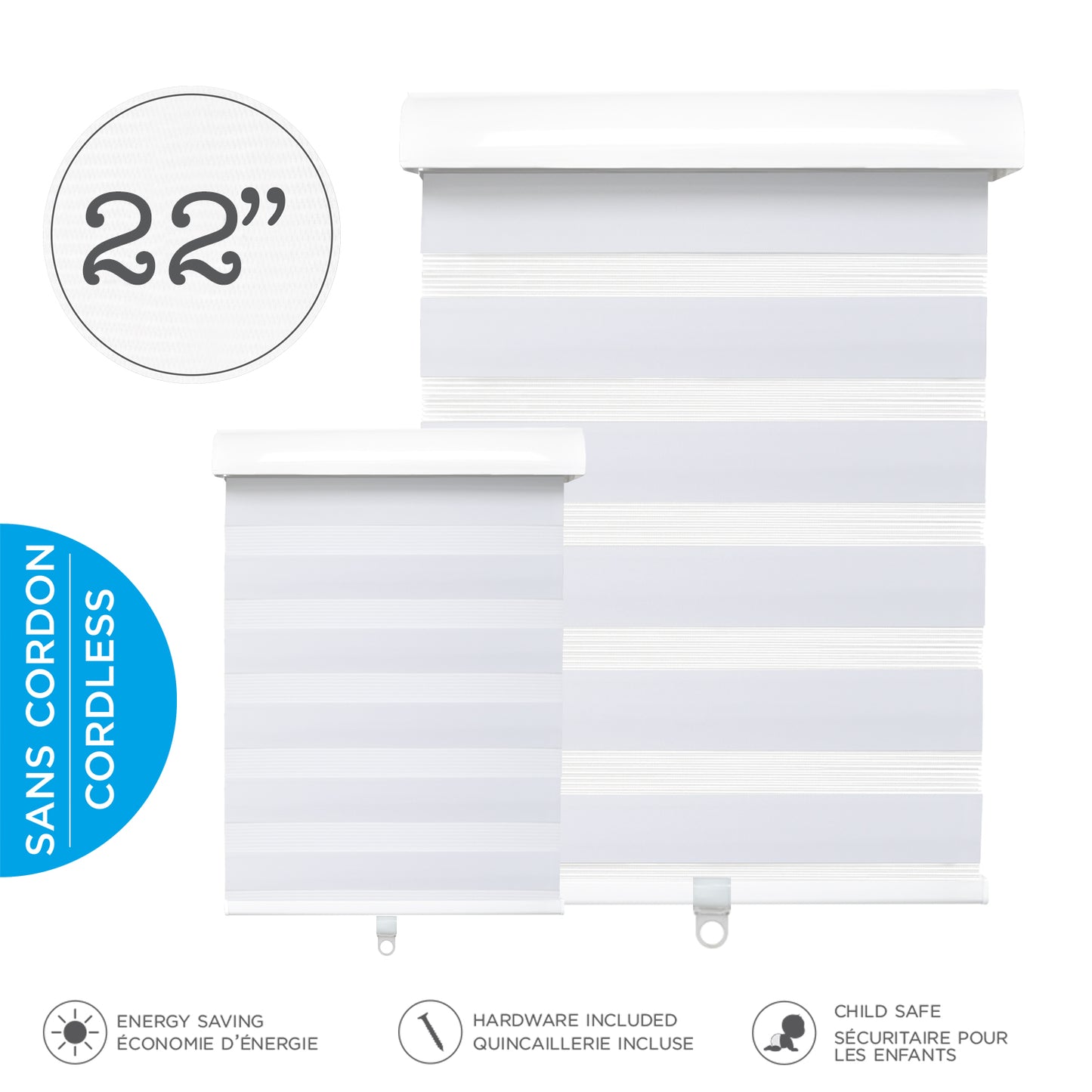 Cordless Roller Shade - 22''W x 84''L - White