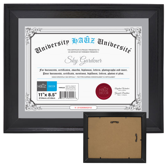 Black Document Frame - 8.5x11"