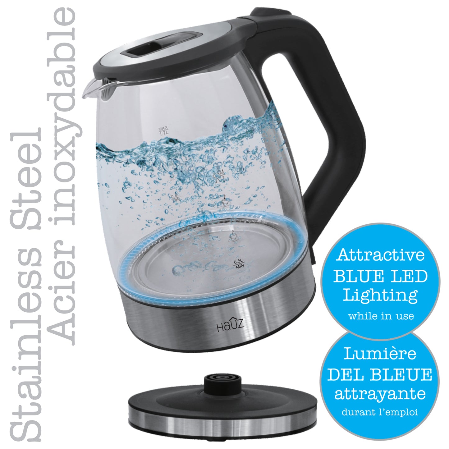 Glass Kettle 1.7L - Black