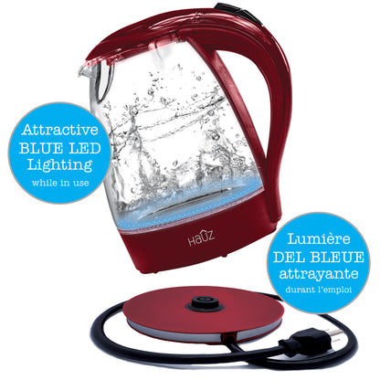 Glass Kettle 1.7 L - Red