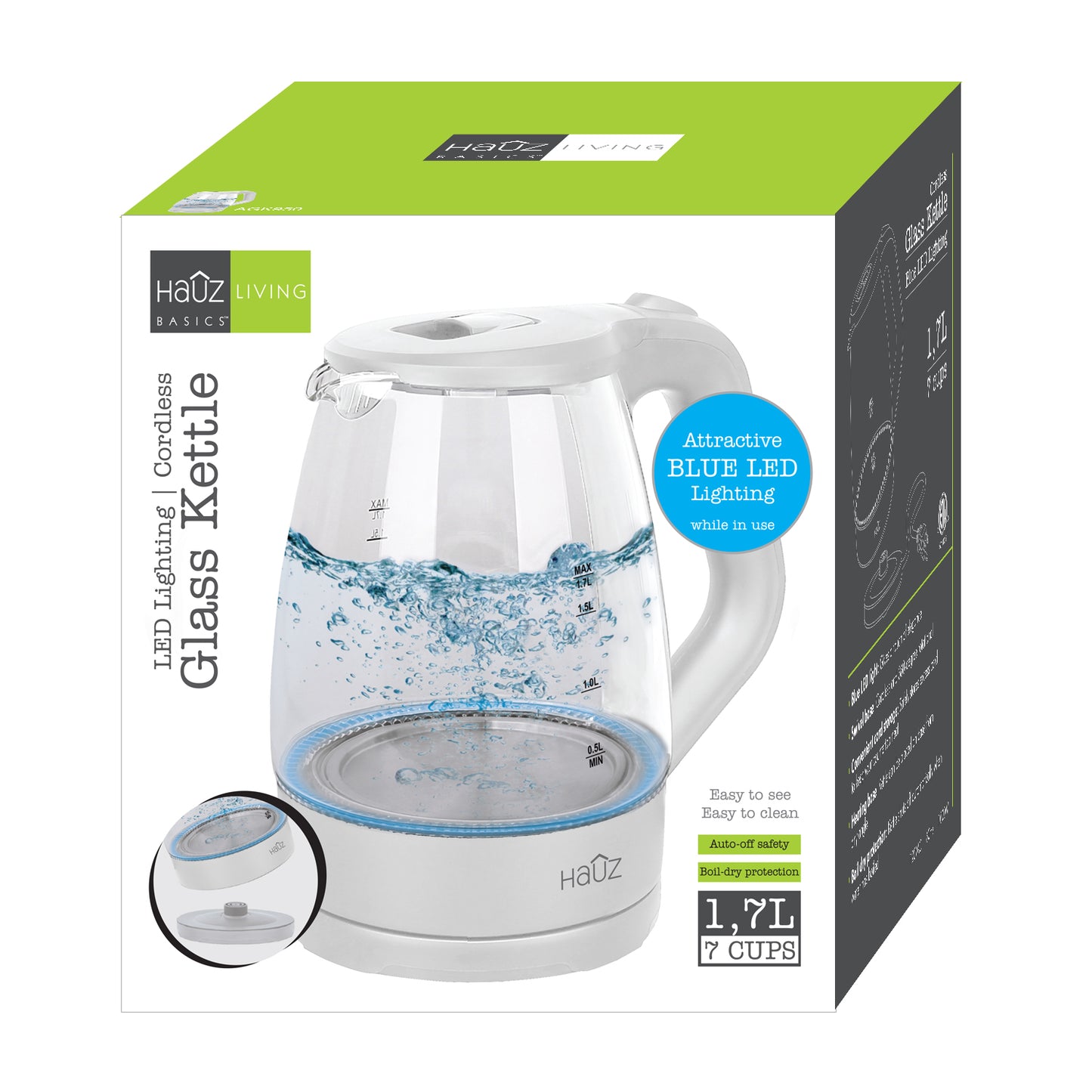 Glass Kettle 1.7L - White